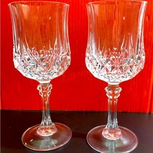 (2x) Cristal D’ Arques Durand Longchamp 7 1/8” Goblets Lead Crystal No Box -MINT
